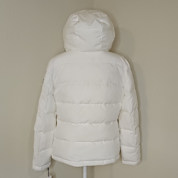 Calvin Klein White Puffer Coat Jacket with Hood - Picture 5 of 16
